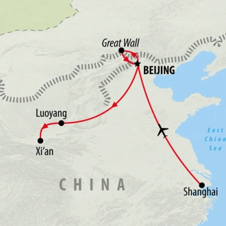 tourhub | On The Go Tours | Shanghai, Beijing & Beyond - 9 days | Tour Map