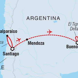 tourhub | Intrepid Travel | Premium Chile & Argentina | Tour Map