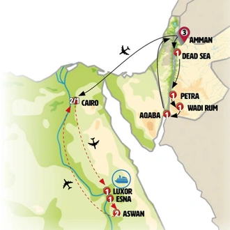 tourhub | Europamundo | Unforgettable Jordan and Cairo | Tour Map