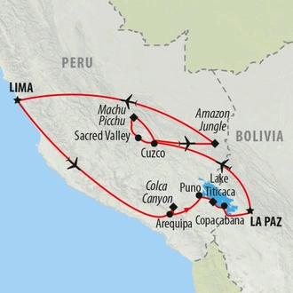 tourhub | On The Go Tours | Peru Encompassed - 20 days | Tour Map