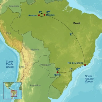 tourhub | Indus Travels | Best Of Brazil | Tour Map