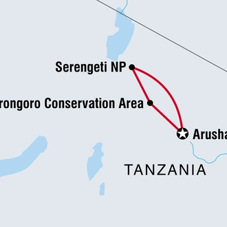tourhub | Intrepid Travel | Serengeti & Ngorongoro Safari | Tour Map