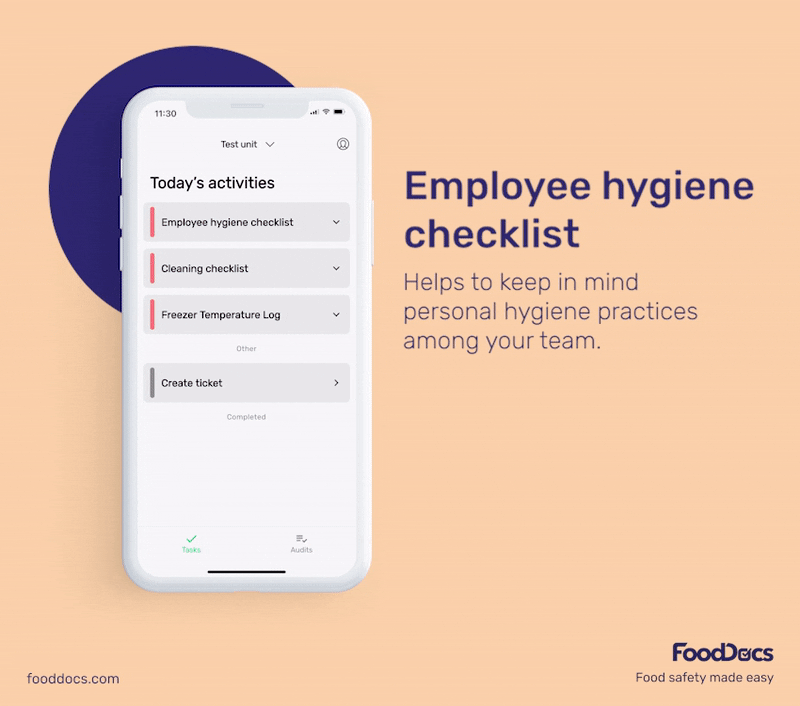 Employee hygene checklist