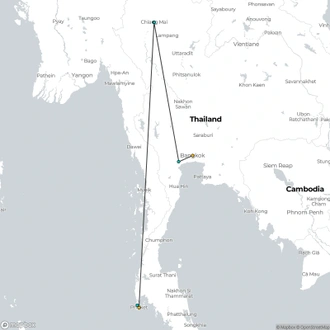 tourhub | Realistic Asia | Best of Thailand In 9 Days - Private Tour | Tour Map