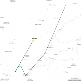 tourhub | CroisiEurope Cruises | Get away from it all on an Emotional Journey from Saône-et-Loire to the Côte d'Or (port-to-port cruise) | Tour Map