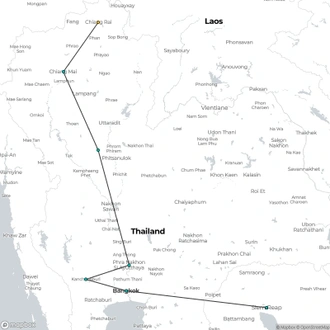 tourhub | Destination Services Thailand | Thailand Grand Tour & Cambodia Package, Private tour (Multi country) | Tour Map