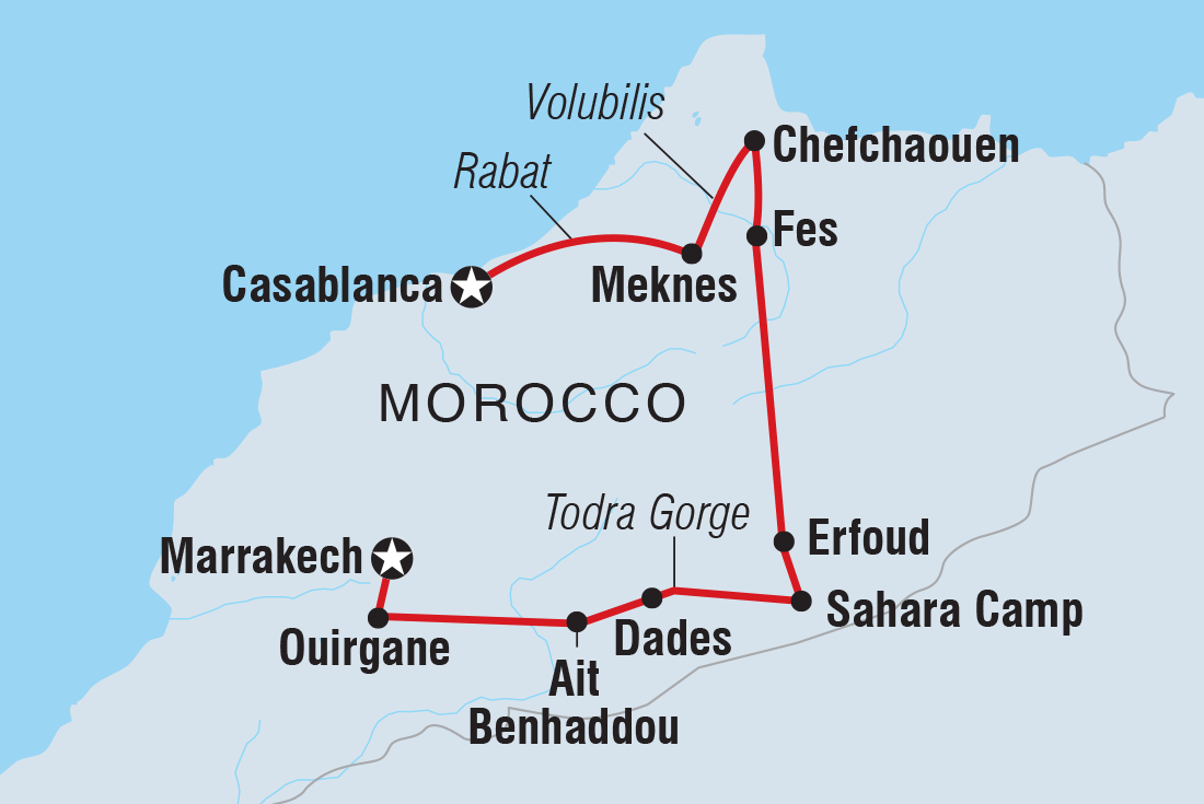 tourhub | Intrepid Travel | Premium Morocco in Depth | Tour Map