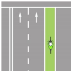 Green bike lane sign