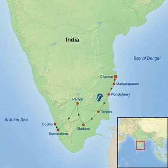 tourhub | Indus Travels | Classical South India | Tour Map