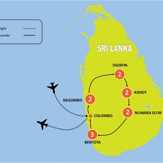 tourhub | Tweet World Travel | Sri Lanka Luxury Honeymoon Tour | Tour Map