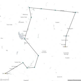 tourhub | Today Voyages | Rockies & Yellowstone XL | Tour Map