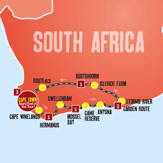 tourhub | Expat Explore Travel | Cape Town & The Garden Route | Tour Map