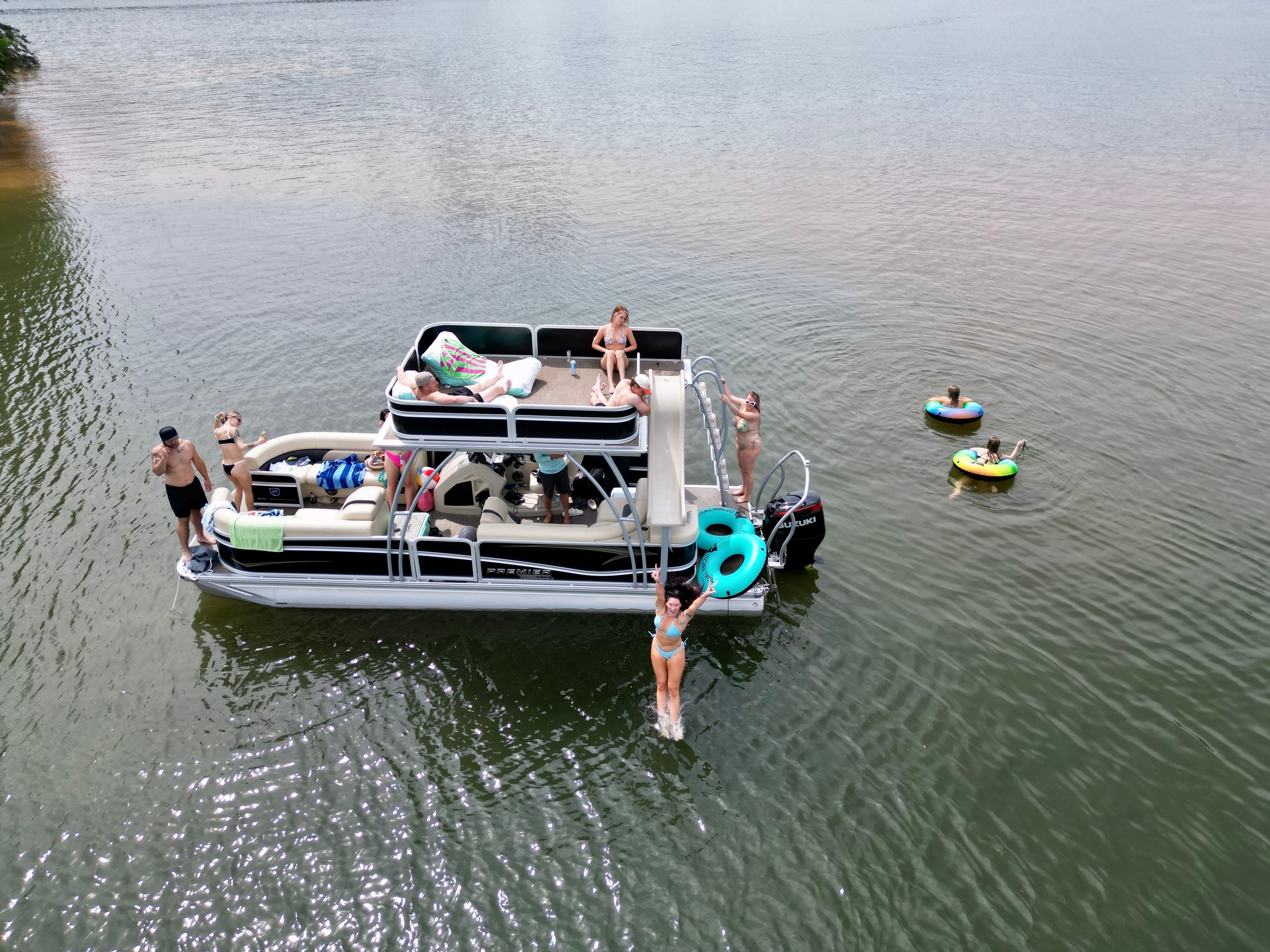 15 Passenger Double Decker Pontoon with Slide image