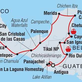 tourhub | Intrepid Travel | Central America Encompassed | Tour Map