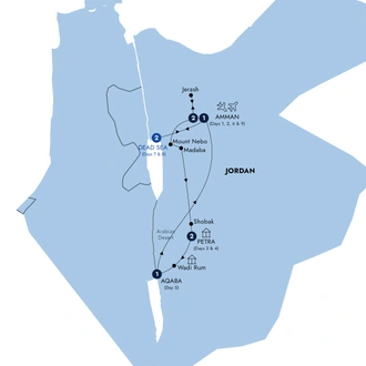 tourhub | Insight Vacations | Jordan Experience with Dead Sea Extension - Classic Group, Summer | Tour Map