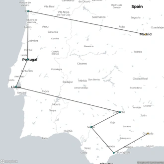 tourhub | Julia Travel | Portugal and Andalucia from Madrid | Tour Map