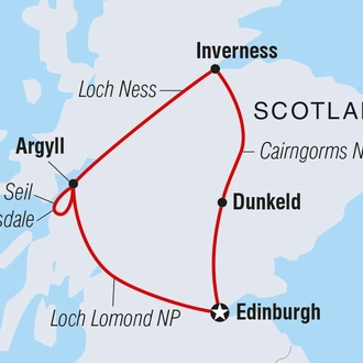 tourhub | Intrepid Travel | Premium Scotland | Tour Map