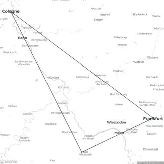 tourhub | A-ROSA River Cruises | Rhine Mini Cruise Main & Lorelei | Tour Map