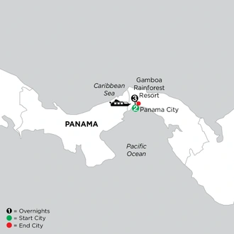 tourhub | Globus | Independent Panama | Tour Map
