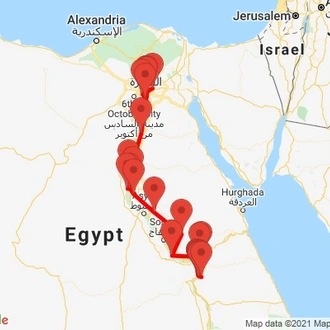tourhub | Egypt Best Vacations | 13 Days Nile Cruise From Cairo To Luxor | Tour Map