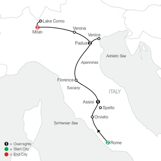 tourhub | Globus | Italian Vista | Tour Map