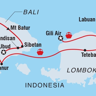 tourhub | Intrepid Travel | Bali & Lombok Adventure | Tour Map