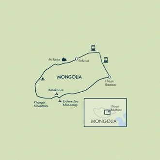 tourhub | Exodus | Cycling in Mongolia - Naadam Festival | Tour Map