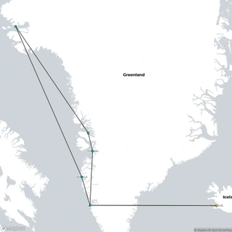 tourhub | HX Hurtigruten Expeditions | Grand Greenland – Mythical Lands of the North | Tour Map