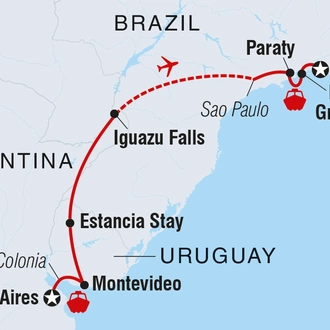 tourhub | Intrepid Travel | Real Argentina to Brazil | Tour Map