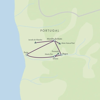 tourhub | Exodus | Portugal: Walking & Wine - Premium Adventure | Tour Map