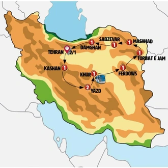 tourhub | Europamundo | Exploring Spirituality in Iran | Tour Map