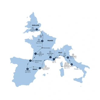 tourhub | Insight Vacations | Mediterranean Journey - Start London, Small Group | Tour Map