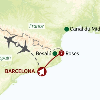 tourhub | Saga Holidays | Little Boats of Catalonia | Tour Map