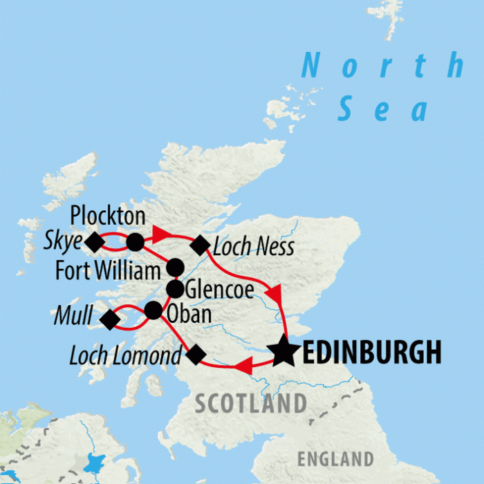 tourhub | On The Go Tours | Wild Scotland Express (Hotel) - 5 days | Tour Map