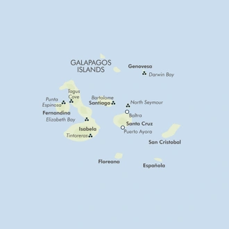 tourhub | Exodus Adventure Travels | Galapagos Encounter - Archipel I (Itinerary B) | Tour Map