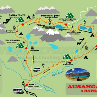 tourhub | Vidal Expeditions Peru | Ausangate trek | Tour Map