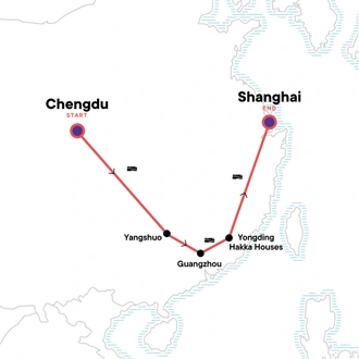 tourhub | G Adventures | China: Bike Rides & Village Walks | Tour Map