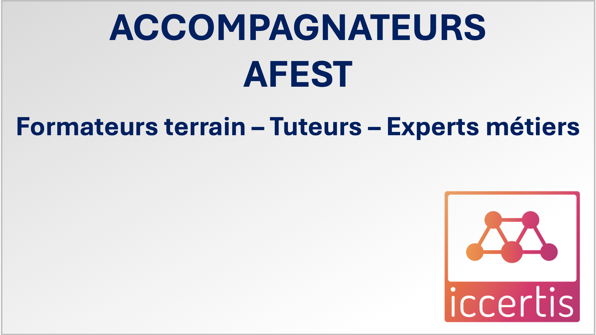 Représentation de la formation : Accompagnateur AFEST 