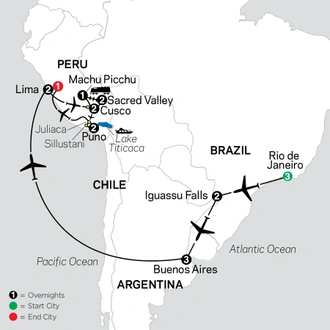 tourhub | Cosmos | Ultimate South America | Tour Map