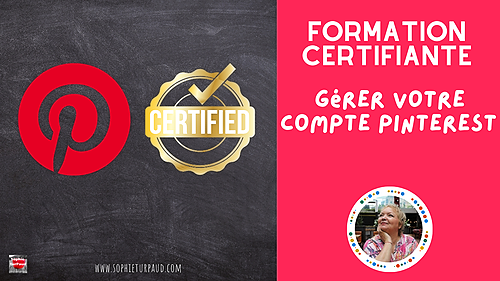 Représentation de la formation : Formation certifiante Pinterest 🏆