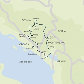 tourhub | Exodus Adventure Travels | Bosnia & Beyond | Tour Map