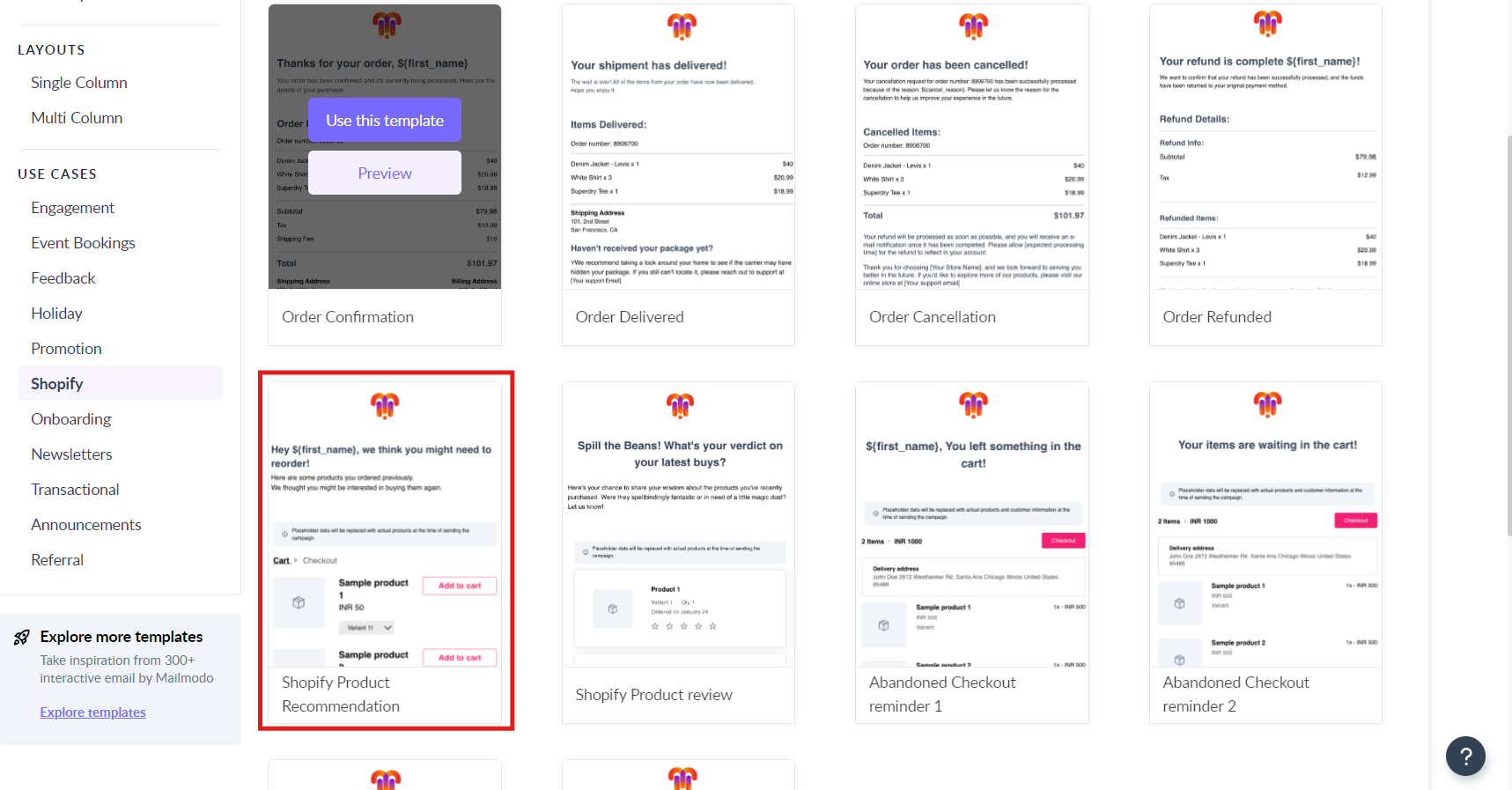 Email sending API to send Product catalogues