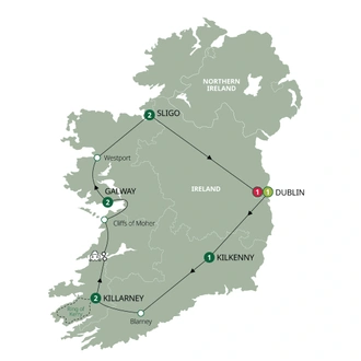 tourhub | Brendan Vacations | Scenic Ireland - Small Group | Tour Map