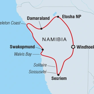 tourhub | Intrepid Travel | Premium Namibia | Tour Map