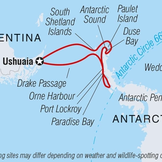 tourhub | Intrepid Travel | Best of Antarctica In Depth (Ocean Endeavour) | Tour Map