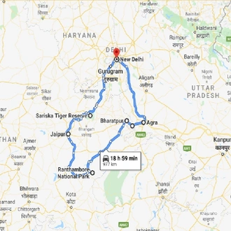 tourhub | Holidays At | 10 Days Rajasthan & Wildlife | Tour Map