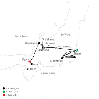 tourhub | Globus | Visions of Japan | Tour Map