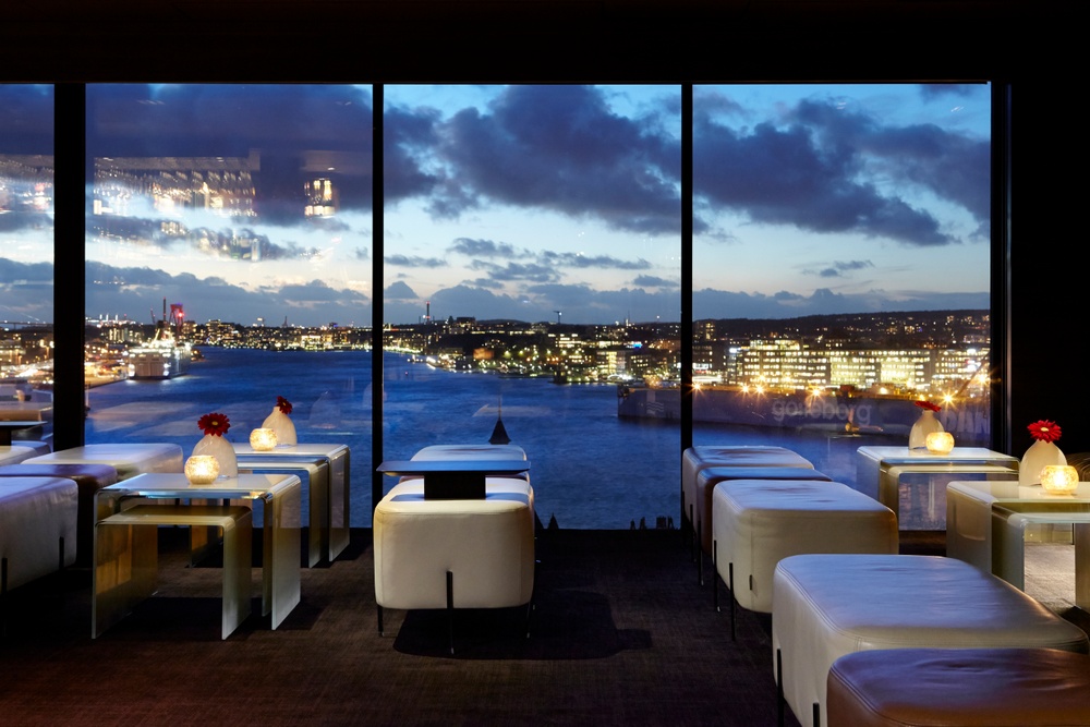 View Skybar & Restaurant at Hotel Riverton in Gothenburg. 
