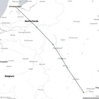 tourhub | CroisiEurope Cruises | New year in Holland and the romantic Rhine (port-to-port cruise) | Tour Map