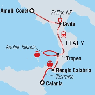 tourhub | Intrepid Travel | Italy: Highlights of Calabria | Tour Map